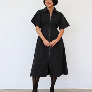 Noble Long Utility Dress in Ash Black - Size XL